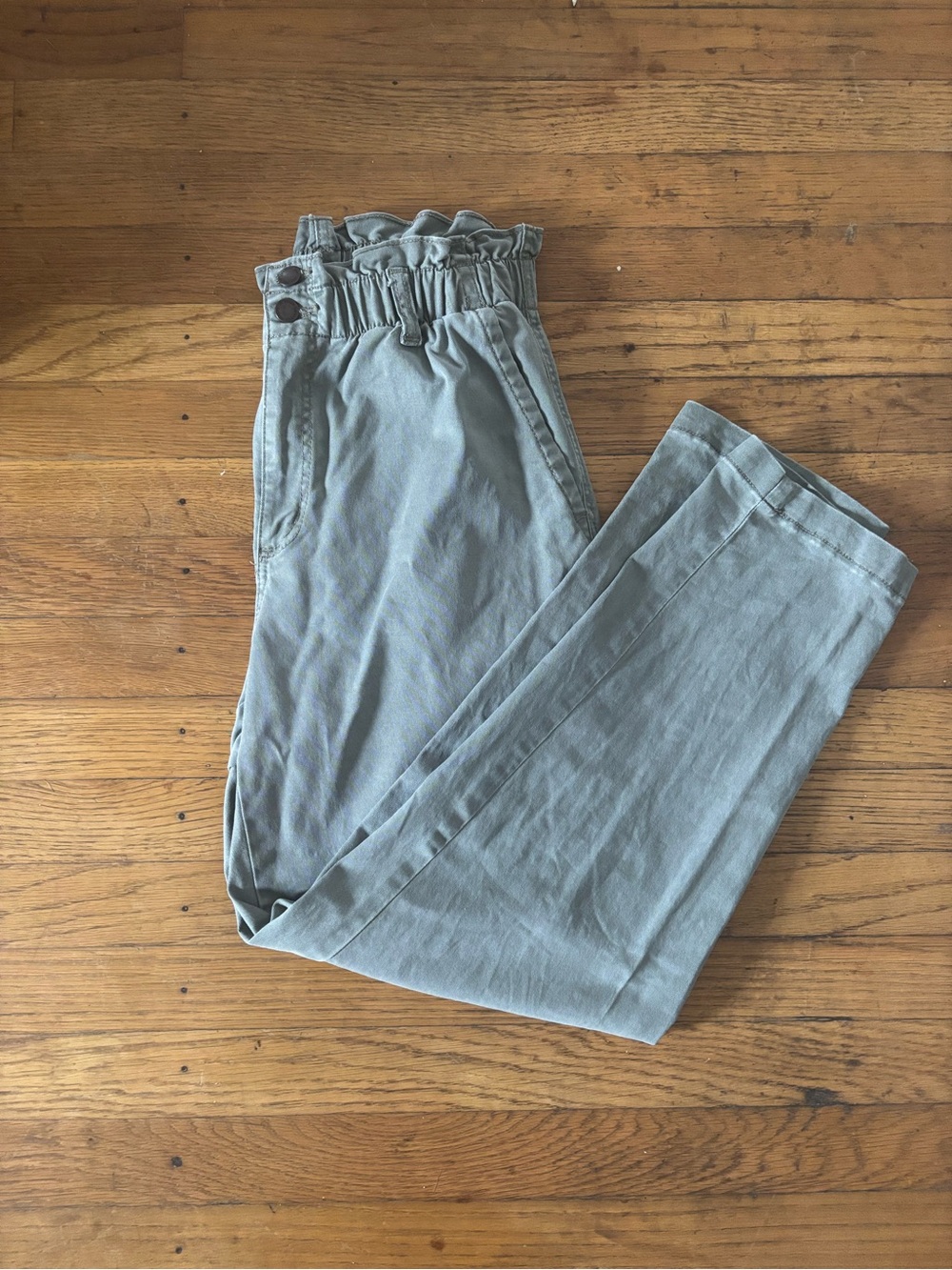 Olive Green Straight Leg Universal Threads Slacks with Ruched Waist